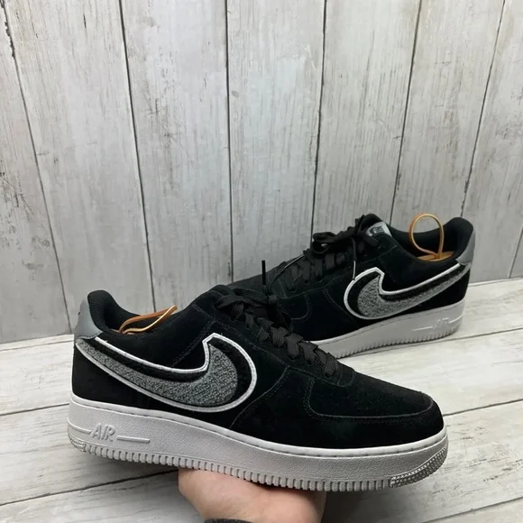 Nike Sample Air Force 1 '07 LV8 Men ChenilleBlack Cool Grey 823511 014 Size 9